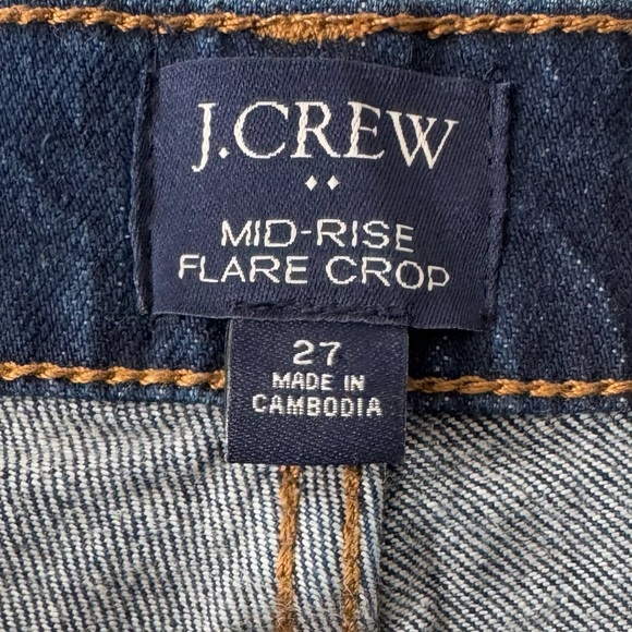 J CREW MID-RISE FLARE CROP BUTTON FLY JEANS SIZE 27 / 4 - Picture 4 of 8